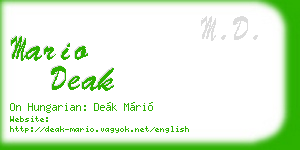 mario deak business card