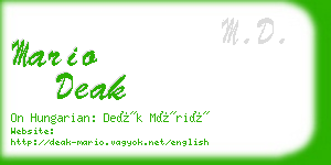 mario deak business card